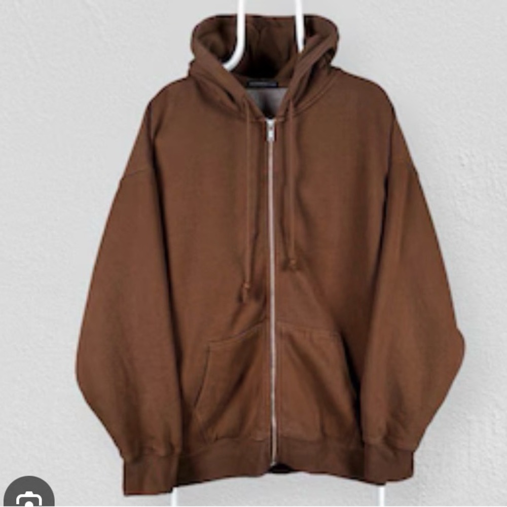 Brandy Melville “Carhartt Brown” Full-Zip Hoodie Hooded Sweatshirt Jacket